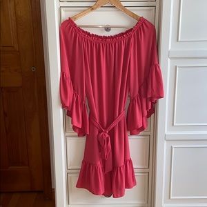 Red coral dress